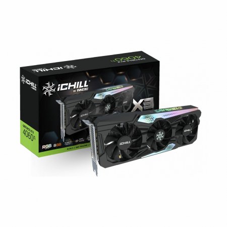 Видеокарта Inno3D GeForce RTX 4060 Ti 8GB ICHILL X3 (C406T3-08D6X-17113389