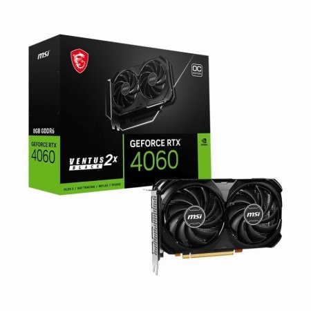 Видеокарта NVIDIA GeForce RTX 4060 MSI 8Gb (RTX 4060 VENTUS 2X BLACK 8G OC)