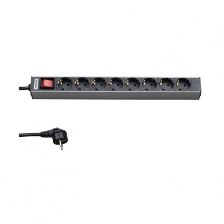 Блок розеток Hyperline SHE19-8SH-S-2.5EU